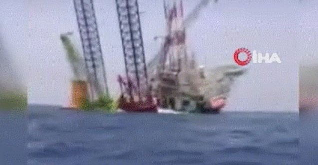 Çin&#039;de 67 kişiyi taşıyan deniz platformu alabora oldu: 4 kayıp (Video)