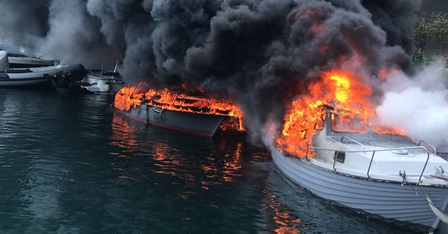 Maltepe Dragos’ta tekne yangını panik yarattı! (Video)