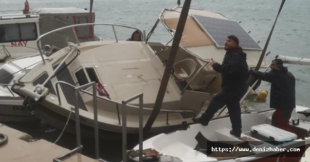 Antalya’da yağıştan dolayı 2 adet tekne battı