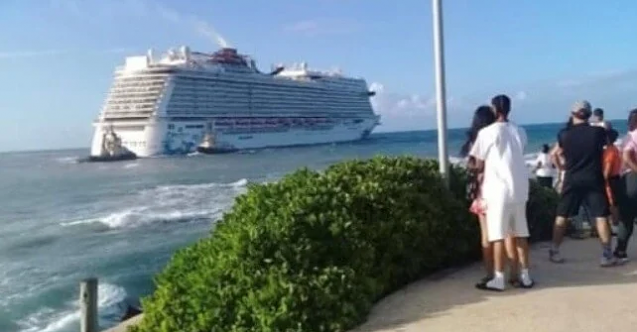 332 metrelik dev yolcu gemisi Dominik açıklarında karaya oturdu!