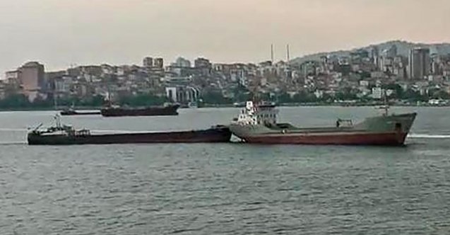 Kartal açıklarında iki yük gemisi çarpıştı (Video)
