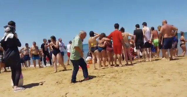 Sarıyer’de plajda korku dolu anlar