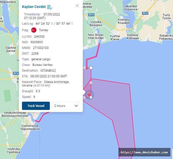 Kaptan Cevdet gemisi, Chernomorsk limanından ayrıldı
