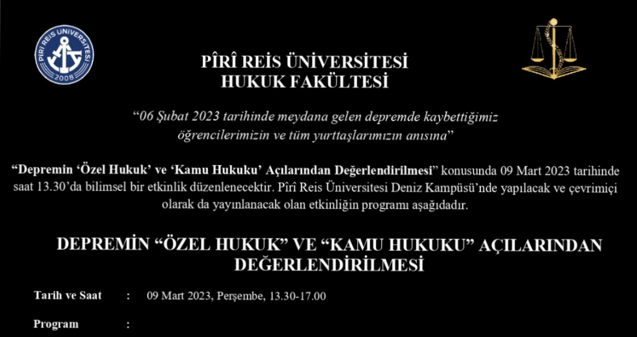 Depremin &#039;Özel Hukuk&#039; ve &#039;Kamu Hukuku&#039; açılarından değerlendirilmesi