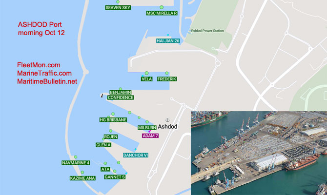 İsrail limanlarının işleri şu ana kadar her zamanki gibi