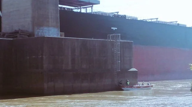 Dev Gemi Buenos Aires Yakınlarındaki Köprüye Çarptı (video)