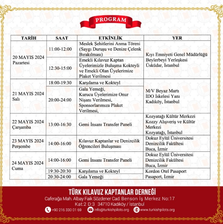 Kılavuz Kaptanlar Haftası kutlama programı