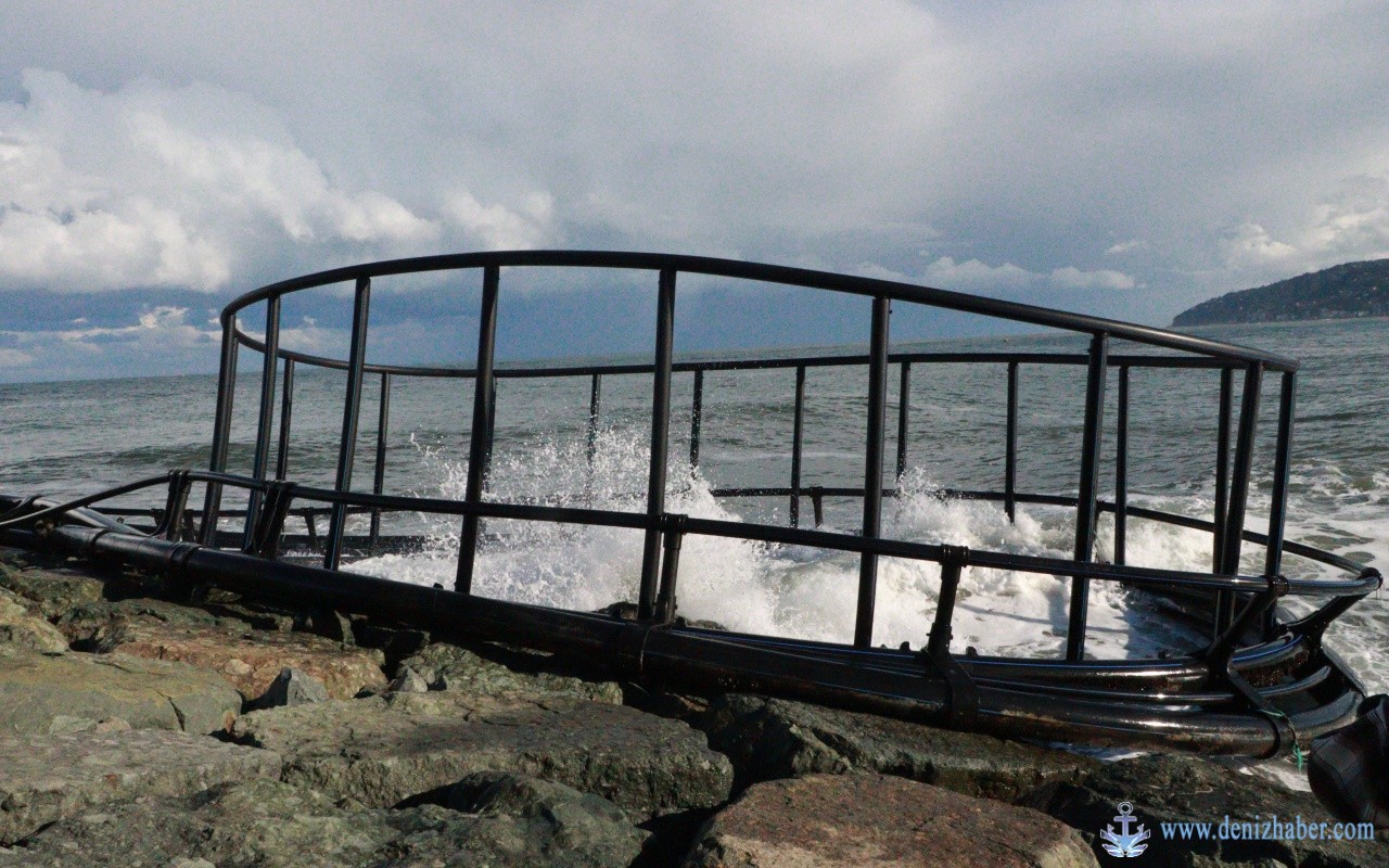 Denizde çıkan fırtına kafesleri karaya vurdu