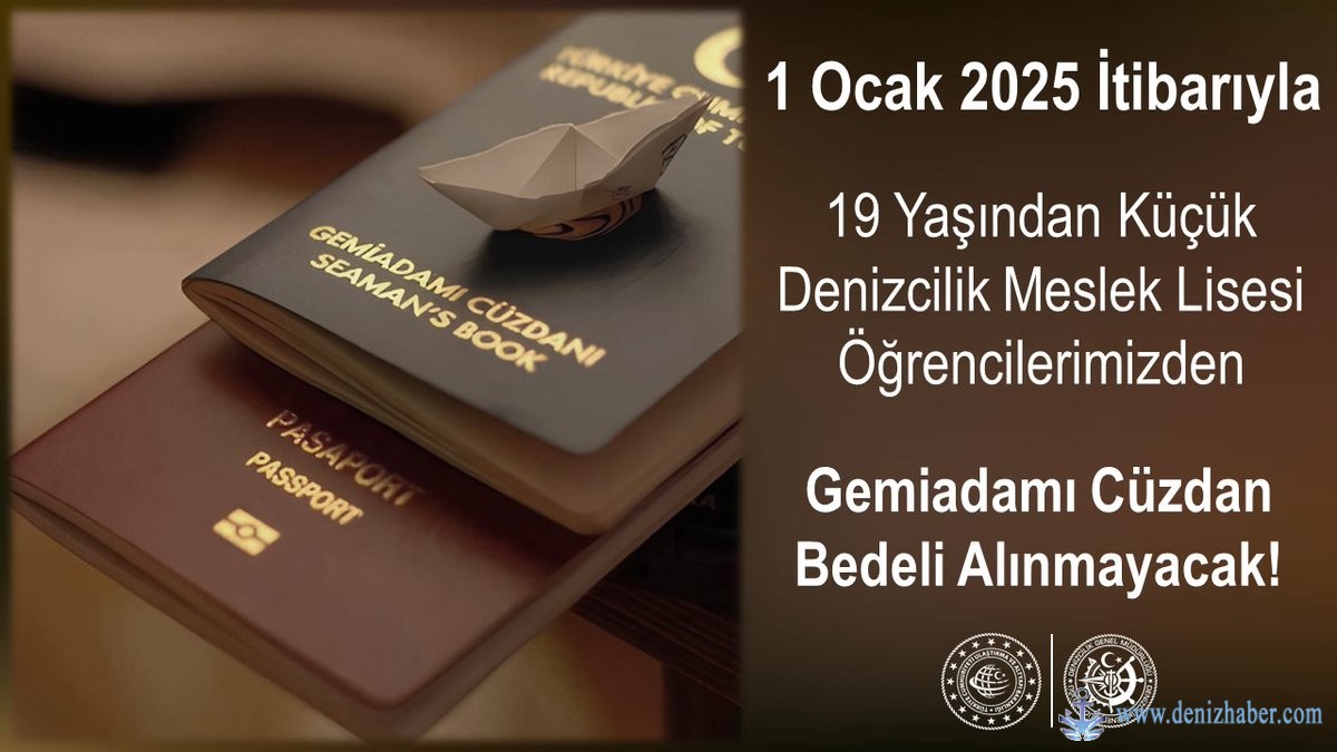 Denizcilik ML öğrencilerinden Gemiadamı Cüzdan Bedeli alınmayacak!