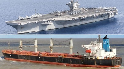 ABD Uçak Gemisi, Türk  Kargo Gemisiyle Çarpıştı