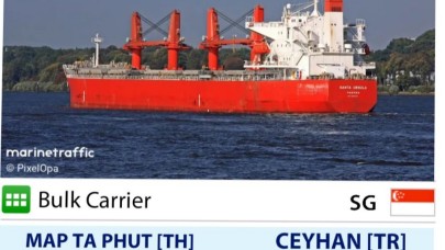 Adana Ceyhan'da bir limanda bulunan  yük gemisinde yangın çıktı