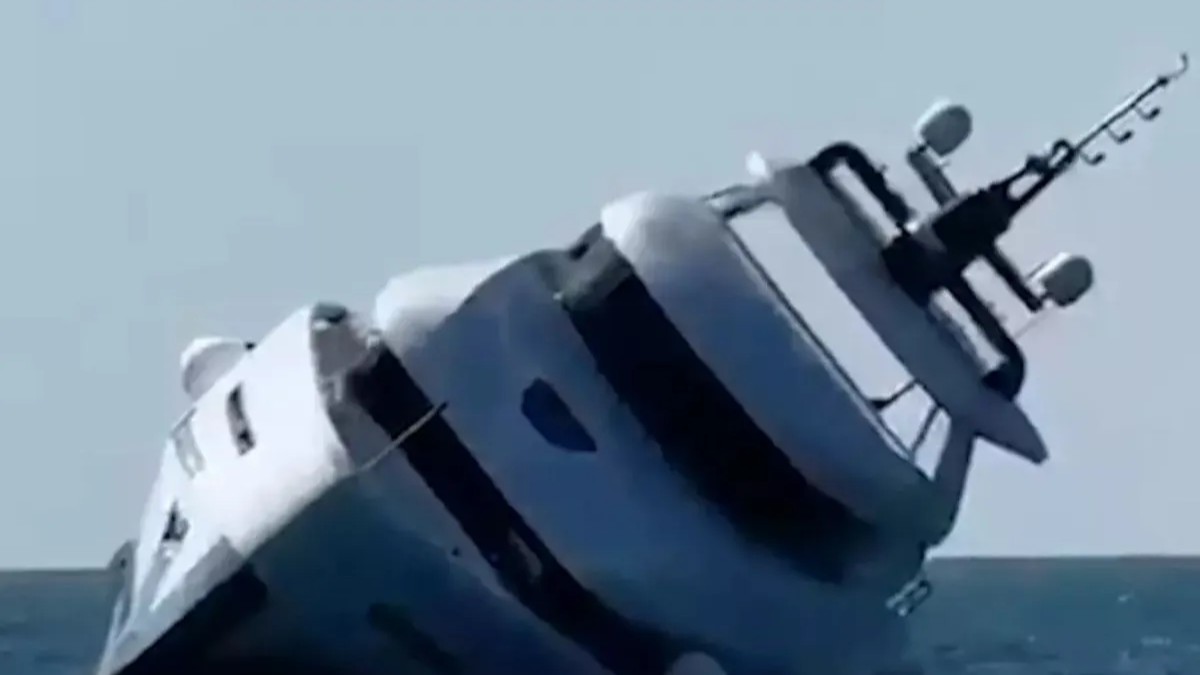 Ereğli’de Denize İndirilen Lüks Yat 15 Dakika Sonra Battı