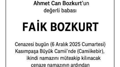 Av. Ahmet Can Bozkurt’un babası Faik Bozkurt vefat etti