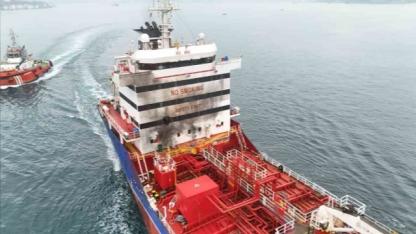 Odessa'da vurulan "Ata Voyager" İstanbul Boğazı'ndan geçti!