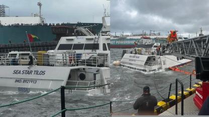 Yalova’da fırtına: Tersanedeki yolcu gemisinin mürettebatı tahliye edildi
