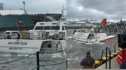Yalova’da fırtına: Tersanedeki yolcu gemisinin mürettebatı tahliye edildi
