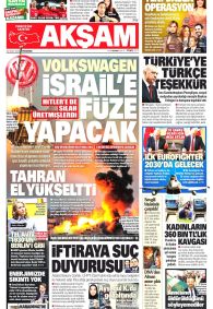 Akşam Gazetesi Gazete Manşeti