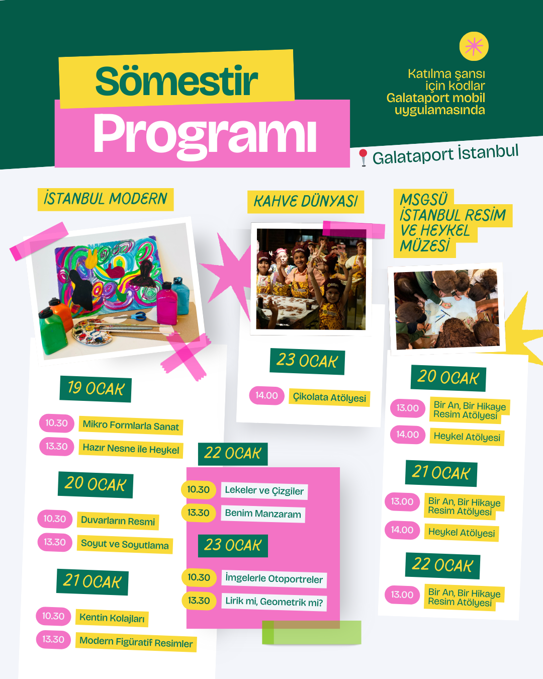 Galataport İstanbul'dan Sömestirde Çocuklara Yaratıcı Etkinlikler